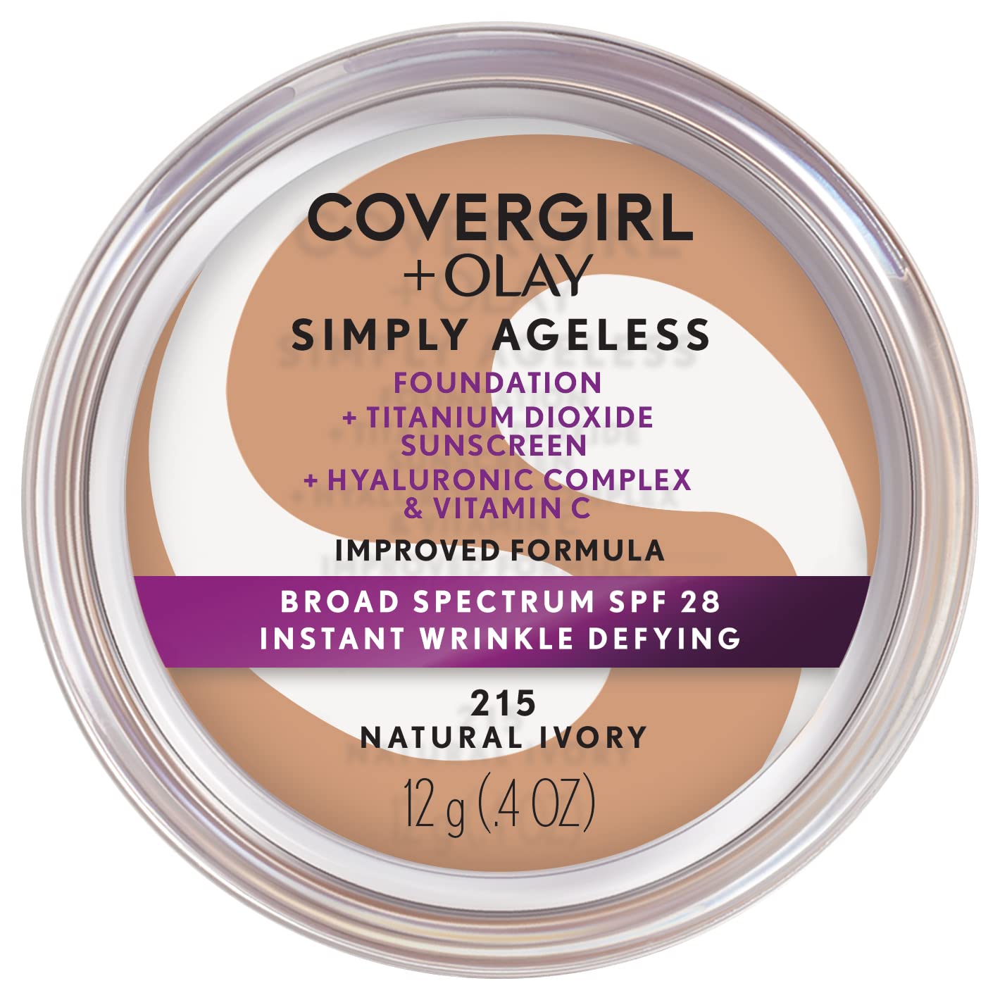 230816031242134_1 COVERGIRL & Olay Simply Ageless Instant Wrinkle-Defying Foundation, Creamy Natural 0.44 Fl Oz (Pack of 1) - Image 1